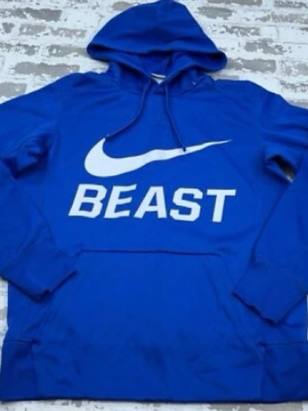 Nike Blue 'Beast' Performance Hoodie with White Logo